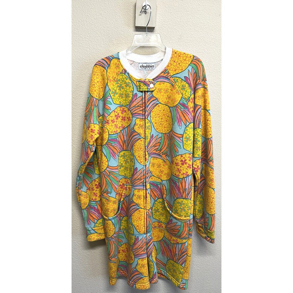 Chubbies One Piece Pajama Romper Men's Size S Pineapple Print Yellow Chubbsies - Picture 9 of 12